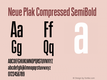 Neue Plak Compressed SemiBold Version 1.00, build 9, s3图片样张