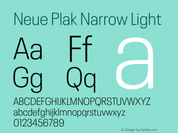 Neue Plak Narrow Light Version 1.00, build 9, s3图片样张