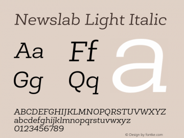 NewslabLight-Italic Version 001.000图片样张