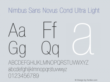 NimbusSanNovCon-UltLig Version 1.000;PS 1.00;hotconv 1.0.57;makeotf.lib2.0.21895图片样张