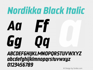 Nordikka-BlackItalic Version 1.000图片样张