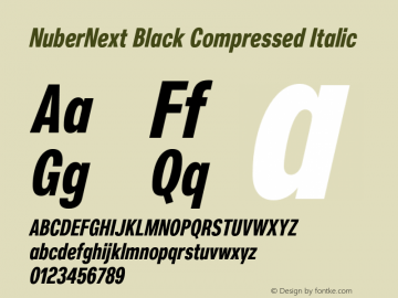 NuberNext Black Compressed Italic Version 001.002 February 2020图片样张