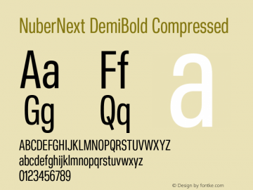 NuberNext DemiBold Compressed Version 001.002 February 2020图片样张