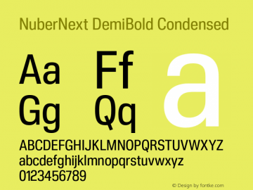 NuberNext DemiBold Condensed Version 001.002 February 2020图片样张