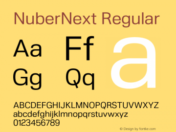 NuberNext Regular Version 001.002 February 2020图片样张