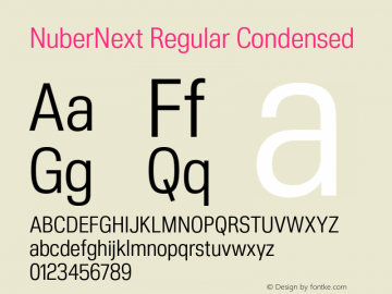 NuberNext Regular Condensed Version 001.002 February 2020图片样张