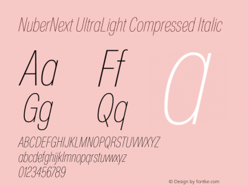 NuberNext UltraLight Compressed Italic Version 001.002 February 2020图片样张