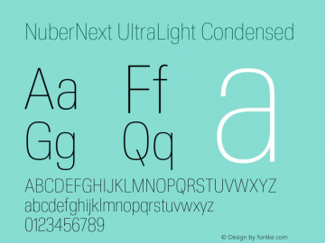 NuberNext UltraLight Condensed Version 001.002 February 2020图片样张