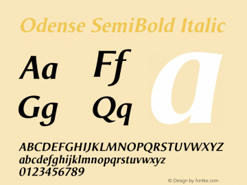 Odense SemiBold Italic Version 1.00图片样张