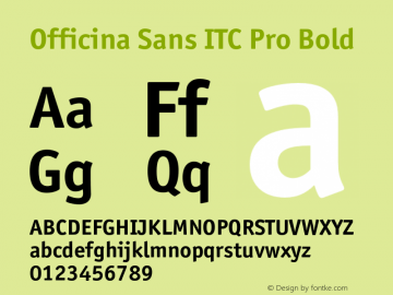 Officina Sans ITC Pro Bold Version 2.00图片样张