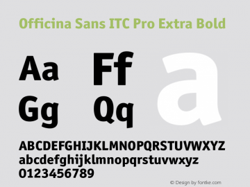 Officina Sans ITC Pro XBd Version 2.00图片样张