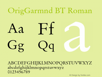 OrigGarmnd BT Roman Version 1.01 emb4-OT图片样张