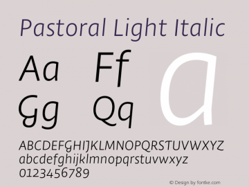 Pastoral Light Italic Version 1.00图片样张