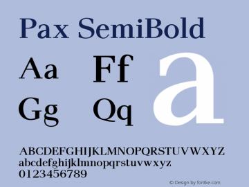 Pax SemiBold Version 1.00图片样张
