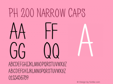 PH 200 Narrow Caps Version 1.000;PS 001.000;hotconv 1.0.70;makeotf.lib2.5.58329图片样张