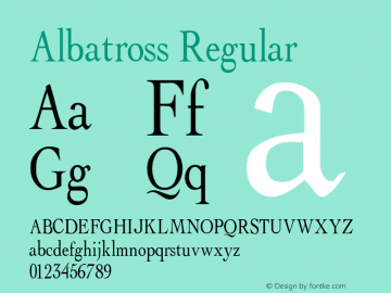 Albatross Regular Converted from C:\TRUETYPE\ALBATROS.TF1 by ALLTYPE图片样张