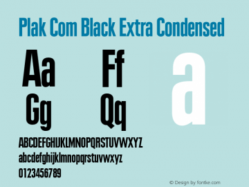 Plak Com Black Extra Condensed Version 1.01图片样张