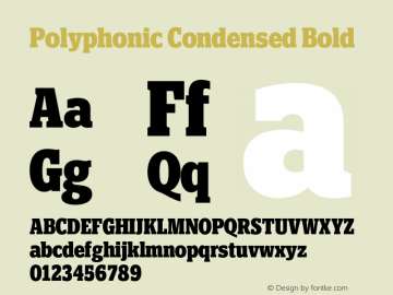 Polyphonic Condensed Bold Version 1.000;PS 001.000;hotconv 1.0.88;makeotf.lib2.5.64775图片样张