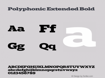 Polyphonic Extended Bold Version 1.000;PS 001.000;hotconv 1.0.88;makeotf.lib2.5.64775图片样张