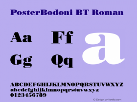 PosterBodoni BT Roman Version 1.01 emb4-OT图片样张