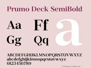 Prumo Deck SemiBold Version 1.001;PS 001.001;hotconv 1.0.70;makeotf.lib2.5.58329图片样张