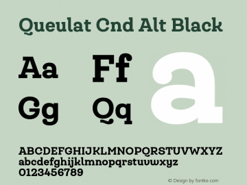 Queulat Cnd Alt Black Version 1.000;PS 001.000;hotconv 1.0.88;makeotf.lib2.5.64775图片样张
