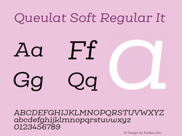 Queulat Soft Regular It Version 1.000;PS 001.000;hotconv 1.0.88;makeotf.lib2.5.64775图片样张