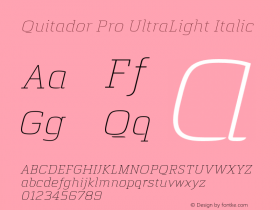 Quitador Pro UltraLight Italic Version 1.00图片样张