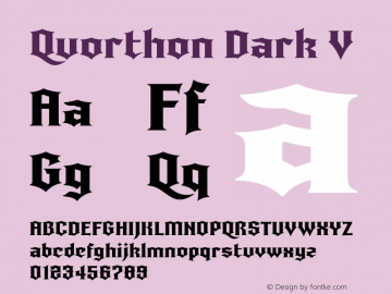 Quorthon Dark V Version 1.000;hotconv 1.0.109;makeotfexe 2.5.65596图片样张