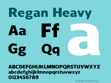 Regan-Heavy Version 1.001;PS 001.001;hotconv 1.0.56;makeotf.lib2.0.21325图片样张