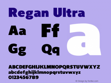 Regan-Ultra Version 1.001;PS 001.001;hotconv 1.0.56;makeotf.lib2.0.21325图片样张