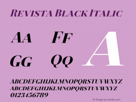 Revista Black Italic Version 1.001;PS 001.001;hotconv 1.0.70;makeotf.lib2.5.58329图片样张