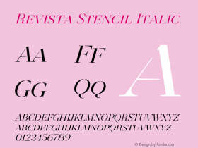 Revista Stencil Italic Version 1.001;PS 001.001;hotconv 1.0.70;makeotf.lib2.5.58329图片样张