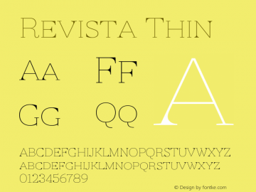 Revista Thin Version 1.001;PS 001.001;hotconv 1.0.70;makeotf.lib2.5.58329图片样张