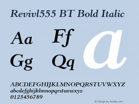 Revivl555 BT Bold Italic Version 1.01 emb4-OT图片样张