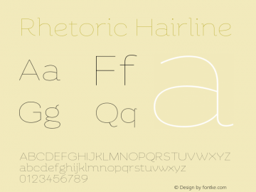 Rhetoric Hairline Version 2.000;FEAKit 1.0图片样张