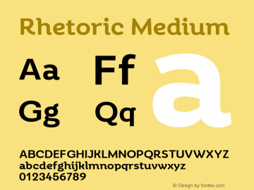 Rhetoric Medium Version 2.000;FEAKit 1.0图片样张