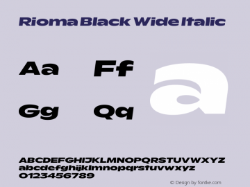 Rioma Black Wide Italic Version 1.000图片样张