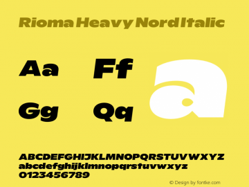 Rioma Heavy Nord Italic Version 1.000图片样张