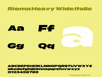 Rioma Heavy Wide Italic Version 1.000图片样张