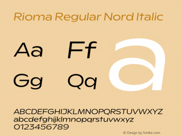 Rioma Regular Nord Italic Version 1.000图片样张