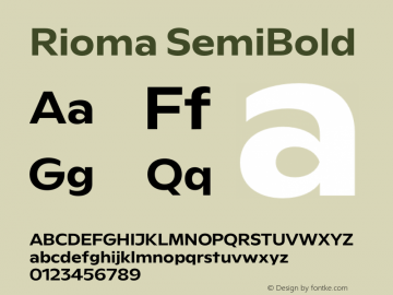 Rioma SemiBold Version 1.000图片样张