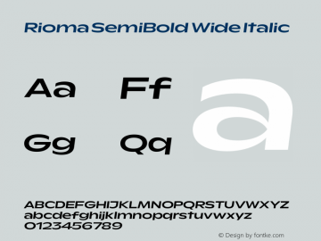 Rioma SemiBold Wide Italic Version 1.000图片样张