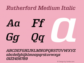 Rutherford Medium Italic Version 5.000;FEAKit 1.0图片样张