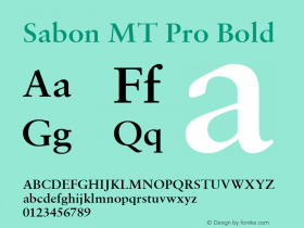 Sabon MT Pro Semibold Version 1.00 Build 1000图片样张