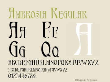 Ambrosia Regular Converted from C:\TT\AMBRO___.TF1 by ALLTYPE图片样张