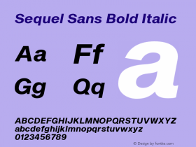 Sequel Sans Bold Italic Version 3.000图片样张