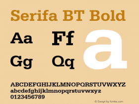 Serifa BT Bold Version 1.01 emb4-OT图片样张