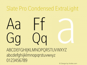 Slate Pro Condensed ExtraLight Version 1.00, build 10, s3图片样张