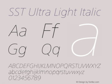 SST Ultra Light Italic Version 1.01, build 11, s3图片样张